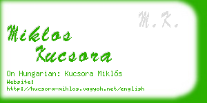 miklos kucsora business card